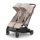 UPPAbaby Minu Duo Side-by-Side Double Stroller - Lightweight + Compact Design for Travel - Easy Fold- from Birth to Toddler - Independent Recline -Ada (Sandstone/Carbon Frame/Chestnut Leather), Mfg date: 03-2026