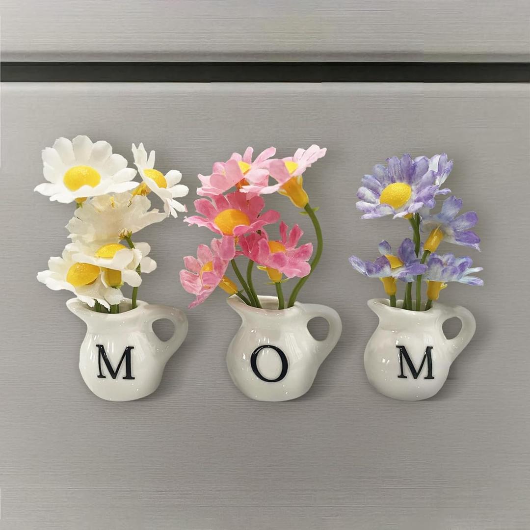 Mini Vase Magnets for FridgeMom Gifts from Son and Daughters for Birthdays,Christmas,Mother's Day