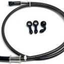 AN3 28 90 Degree M10 Stainless Steel Braided Motorcycle Brake Hose Line Oil Pipe with 360 Degree Rotatable Banjo Fit for ATV Motocross Pit Dirt Street Racing bike (50cm/19.68")