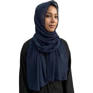 Solid Color Bubble Chiffon Hijab With Crochet Elegant Soft Georgette Shawl Scarf For Abaya Dress Headscarf (Yellow)