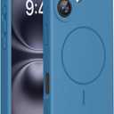 Miracase Compatible with iPhone 16 Case, [Soft Anti-Scratch Microfiber Lining], Compatible with MagSafe, Liquid Silicone Case Shockproof Drop Protection Phone Case for 16,Capri Blue