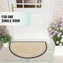OLANLY Half Circle Door Mat Indoor Outdoor Entrance Welcome, Waterproof All-Season, All-Weather Doormat, Sturdy Natural Rubber, Low Profile, Easy Clean Patio Porch Entryway Mat, 29.5x17, Beige