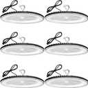 6 Pack 250W UFO Led High Bay Light,120VAC,5000K Daylight Commercial Bay Lighting,IP66 Waterproof,41050LM,1150W MH/HPS with Plug Area Lighting for Warehouse/Shop/Workshop/Barn/Gym/Factory