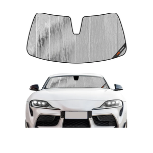 Windshield Sun Shade for Toyota GR Supra 2020-2025 with Rearview Mirror Camera, Custom Front Window Sunshade - AstraGuard