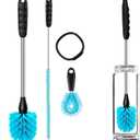 UNIFUN 3-in-1 Stainless Steel Cleaning Brush Set, Long Handle for Narrow Neck Bottles, Sport Bottles, Coffee Mugs, Tumblers, Flask