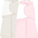 2-Pack 0.5 TOG Newborn Sleep Sack, All-in-One Swaddle Wrap with Silent Velcro for Infants (0-3 Months)