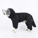 Dog Raincoat for Medium Large Dogs,rain Jacket Coat, Full Leg Coverage Waterproof Rain Suit with Detachable Hood & Tail, Reflective Strips, Snag-Free Top Zipper (Black for Boy, M-Large)