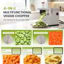 4-In-1 Electric Vegetable Chopper – 330 lbs/hr, 200W Motor, Slice/Dice/Shred/Wavy Cut, Stainless Steel, Large Feed Chute, Safety Shut‑off – for Restaurant & Home Kitchen