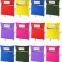 Sanwuta 24 Pack Classroom Chair Pockets, 15 x 17 Inch Book Storage Bags for Chair with Name Slot Students Chairback Pockets for Kindergarten Primary School Home(Multicolor)