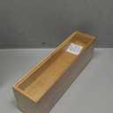 Lixple Bamboo Drawer Organizer, Narrow Stackable Cutlery Tray for Kitchen, 2 Pcs Silverware & Utensil Box, 12" x 3" x 2" (Outer), 11.3" x 2.3" x 1.77" (Inner) (Yellow)