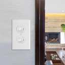 Faith White Double Light Switch (2-Pack) | Two Single-Pole Wall Light Switches in 1-Gang Fixture | 15-Amp Duplex Toggle Switches for Home Improvement | Grounding Screw & Matching Wall Plate Included