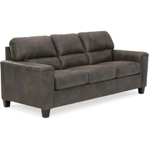 Signature Design by Ashley Navi Faux Leather Modern Sofa, Gray (Charcoal)