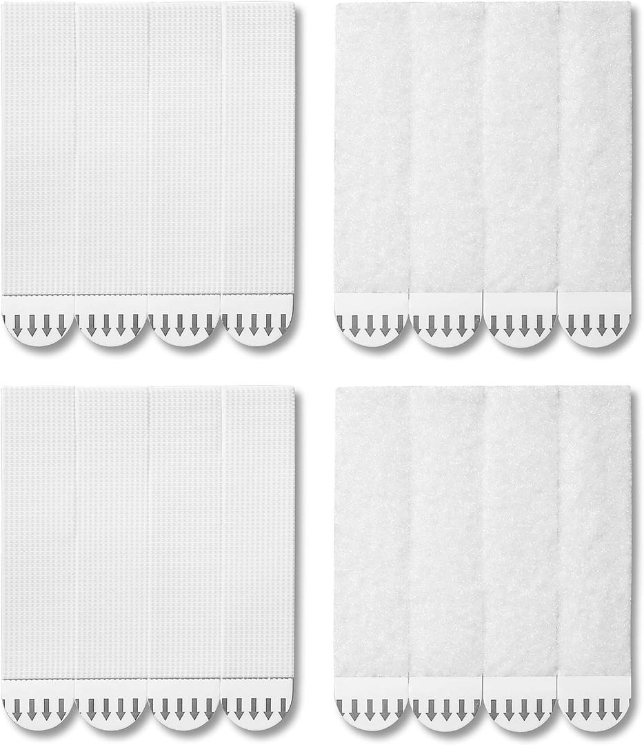 JELLYSUB 28-Pairs(56 Strips) Large Picture Hanging Strips Heavy Duty, Removable Hook and Loop Tape, Picture Hanger Damage Free, Adhesive Strips for Frame Hanging and Christmas Decorations