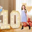 imprsv 3FT 10th Birthday Decorations Numbers: 10th Birthday Party Anniversary Decorations Large Light Up Numbers 10 for Girls Boys