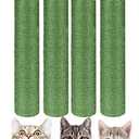 BNOSDM 4 Pcs M8 15”x2.75” Cat Tree Scratching Post Replacement Parts for Indoor Cats Tower Rope Scratch Poles Refill Sisal Pole Part for Refurbishment Hemp Kitty Furniture Accessories Spare, Green