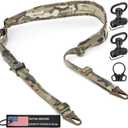 WarBull 2 Point Rifle Sling, QD Swivel Quick Adjust Gun Sling with HK Hook, Soft Shoulder Pad Tactical Rifle Sling for Rifle Shotgun and Crossbow, Hunting and Outdoor Sports with Keychain Gift