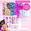 Horizon Group USA Barbie Magazine - Create Hair & Makeup Looks with 130+ Stencils, 180+ Stickers, Crayons & Pretend Makeup