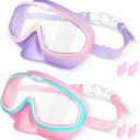 Seago Kids Swim Goggles 2 Pack for 3-12, Anti-Fog Clear View,Toddler Goggles with Nose Cover Swimming Goggles