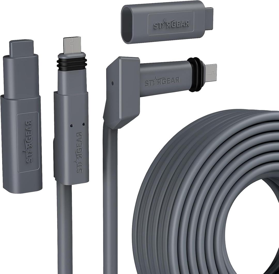 YuanLey STARGEAR 32.8FT Starlink Cable for Starlink Actuated Gen 2, Standard Starlink Rectangular Satellite V2 Replacement Cable Waterproof with End Cap (10M)