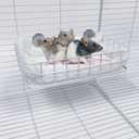 Rat Cage Platform, All-Metal Basket Chew-Proof Design, Chinchilla Toys and Cage Accessories Ledge Ramp fit Ferret, Guinea Pig, Sugar Glider (White)