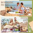 Willinglong Heart Picnic Basket with 2 Person Tableware Set Wicker Picnic Basket Couple Gift for Camping Beach Wedding Party Birthday Outdoor Antique White