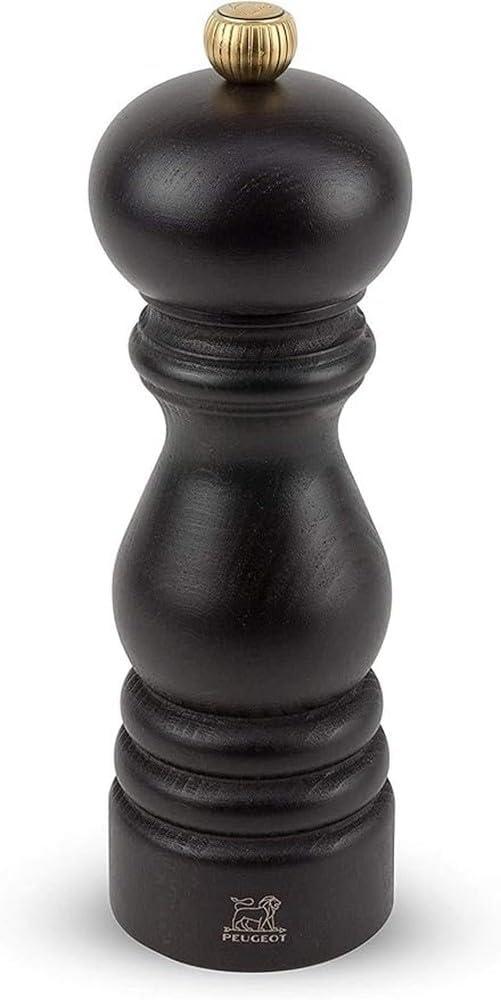 Peugeot Paris Classic Manual Pepper Mill - Adjustable Grinder - Beechwood, Chocolate, 7-Inch