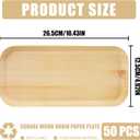 50 Pcs Wood Grain Paper Plates, 10 Inch Rectangular Wood Paper Plates, Rustic Disposable Plates for Woodland Baby Shower, Camp Fire, Camping, Lumberjack Birthday Party Supplies (L)