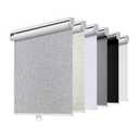 Cordless Roller Shades Blackout Blinds for Windows Room Darkening Rolled Up Shades with Spring System, UV Protection Natural Linen Fabric Window Shades Door Blinds for Home,36" W x 72" H, Heather Grey