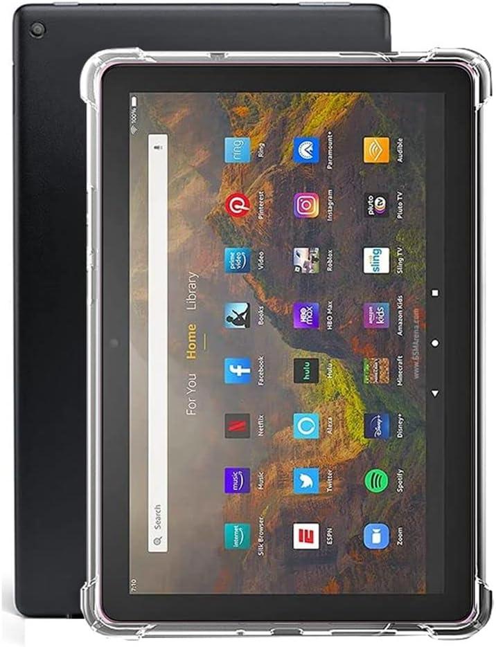 Zcooooool Case for Amazon Fire HD 10 Tablet 10.1" (7th / 9th Generation, 2017/2019 Release) Reinforced Corners Fire HD 10 Cover (Transparent)