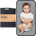 KeaBabies Portable Diaper Changing Pad, Easy Wipe Clean - Foldable Waterproof Baby Changing Mat for Diaper Bag, Compact, Lightweight, Baby Changer Travel Essential, Machine Washable (Black Geo)