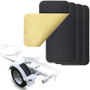 Desunqin Marine Boat Non-Skid for Boat Trailer Fenders 6-Inch X 12-Inch Boat Trailer Steps Adhesive Traction Pads Anti-Slip Pre-Cut Traction Grip Tape Boat Flooring Tools Accessories (4)