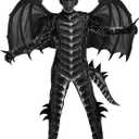 Spooktacular Creations Halloween Kid Dragon Costume, Boys Dragon Wings, Tail and Mask Set for Halloween Dress Up (X-Large(12-14 yrs), Black)