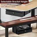 Under Desk Drawer 15.7" x 11.8" x 4.3", Under Desk Pull Out Drawer with Lock and Keys, 4.3 & 7.5 Optional Bracket Height, Storage Organizer for Workbench with Drawers