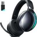 KOFIRE UG-06 Wireless Gaming Headset, 2.4GHz Bluetooth Gaming Headphones with Noise Cancelling Microphone, 3D Stereo Sound, 65Hr Battery Life Headset for PS5, PS4, PC, Switch, Mac, RGB Light, Black