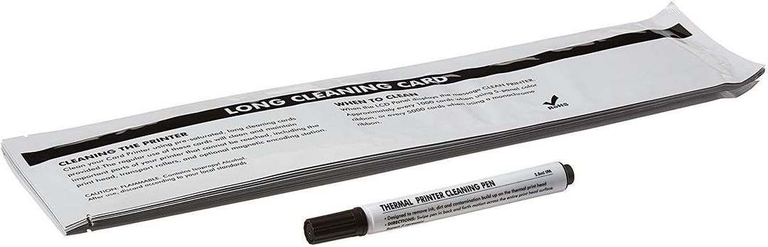 Enduro/Duo, Dio Pro/Duo, Enduro3e Le, Mc200/Duo, Rio Pro Le, Rio Pro 360 ID Card Printer Cleaning Kit, Pack of 10 Long T Cards and 1 Cleaning Pen CK-3633-0053