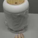 URALFA Bathroom Trash Can with Lid, 3 Gallon / 11L Garbage Can with Pop-Up Lid, Small Dog Proof Trash Cans, Plastic Waste Basket with Removable Legs for Bathroom, Bedroom, Kitchen, Office, White