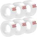 6 Rolls Clear Tape, Transparent Tape Refills for Dispenser, 1 Inch Core, 3/4 x 1000 Inches, Strong Adhesive for Gift Wrapping, Office, School, Home, Desk Supplies & Crafts