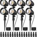 MEIKEE 7W 800lm Low Voltage Landscape Lights, 12V 24V LED Landscape Lighting with Connectors, 2700K IP66 Waterproof Outdoor LED Spotlights for Garden Pathway Yard Decoration (8 Pack)