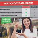 5 x Leather Keys Sleeve for Broken Car Key Loop Replacement, Keychain Cover Cute Protector and Holder for Men, Women (Black)