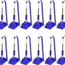 PATIKIL 12 Pcs Secure Pen with Adhesive Chain and Security Pen Holder, Reception Counter Pens Desktop Pen Black Ink Refills for Desk Workplace Office Home Supplies, Blue