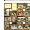 J.M.Deco Collage Picture Frames for Wall 16 Opening, Large Photo Frame Collage Wall Hanging for 4x6 Photo, Reunion Friends Family Memory, Christmas Gift - Retro Gold