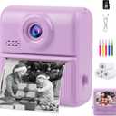 Kids Instant Print Camera,1080P Digital Camera for Kids with 32GB Card & 3 Rolls Printing Paper,4 6 7 8 9 10 Year Old Girls Boys Christmas Birthday Gifts, Instant Print Toys for Girls 6-8 8-10(Purple)