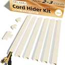 Delamu Beige Cord Hider, 85in Cord Covers for 2-3 Wires on Wall, Self-Adhesive Cable Hider, Wire Hiders Wire Covers for TV Cords on Wall, Easy Mount Cable Cover Raceway Kit, W0.95 H0.55in, Beige
