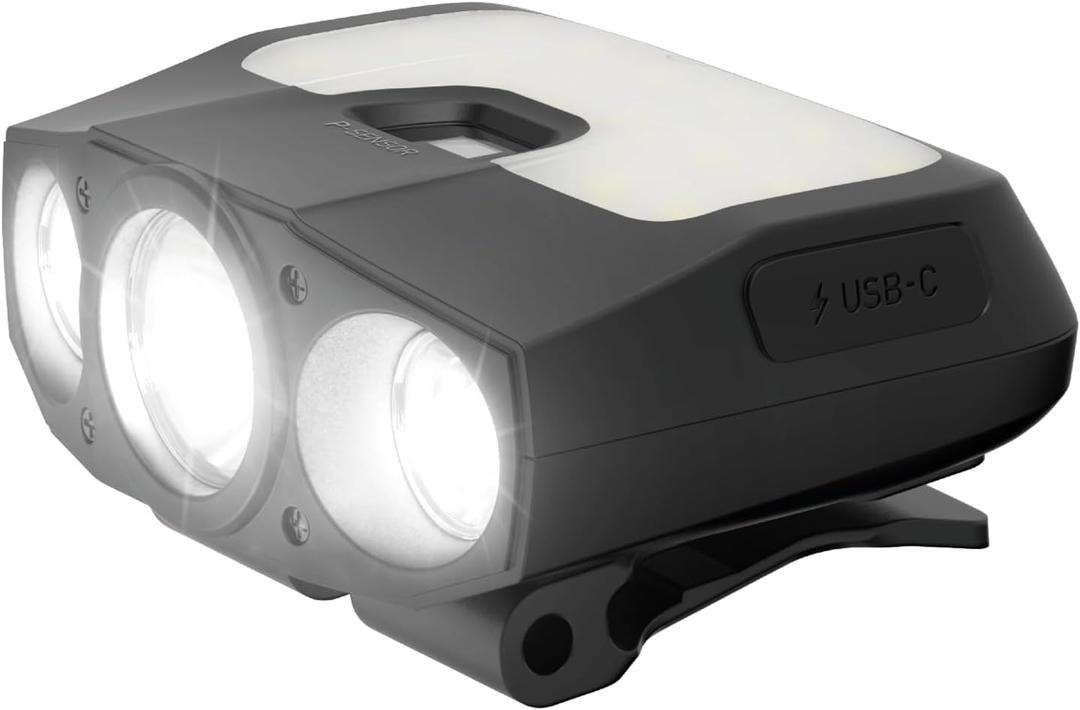 Claymore Capon 200H (Black) - LED Rechargeable Clip-On Cap Headlamp, Lightweight Hat Light for Camping, Running, Hiking, Emergency & Industrial Use, Waterproof, USB-C, 55 Hours of Battery Life.