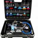 32pcs Universal Radiator Pressure Tester Kit, Tester Pneumatic Vacuum Cooling System Purge Refill Leak/Refiller Set, Universal Automotive Domestic/Import Vehicles, Motorcycle