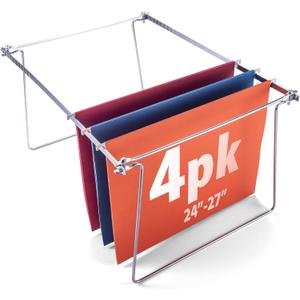 Officemate Hanging File Frame, Letter Size (Fits 2427), Adjustable Heavy-Duty Steel File Drawer Organizer for Desks, Cabinets & Shelves, Set of 4 (91965)