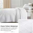 Lavsiry White Queen Size Quilt Bedding Set with Pillow Shams, Summer Lightweight Bedspread Coverlet, Soft Quilted Blanket Thin Comforter for All Seasons, Bright White, Full/Queen(90"x96")