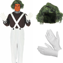 fun shack Mens Chocolate Factory Worker Costume Funny Halloween Costumes Men Small