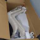 YOUNUOKE Mid-Century Modern Dining Chairs Set of 2, Cream PU Leather Upholstered Kitchen Chairs with Cream Metal Legs, Armless Accent Chair for Dining Room, Guest Reception Room