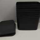 Hoolerry 8 Pieces Colorful Storage Bins with Lid, Plastic Storage Basket Organizing Container Stackable Box with Handle for Shelves Desktop Playroom Office(14.2 x 10.2 x 9.5 Inch,Black)